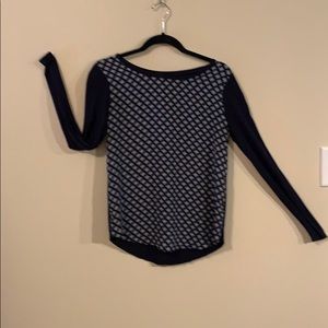 LOFT LS blouse with silk front